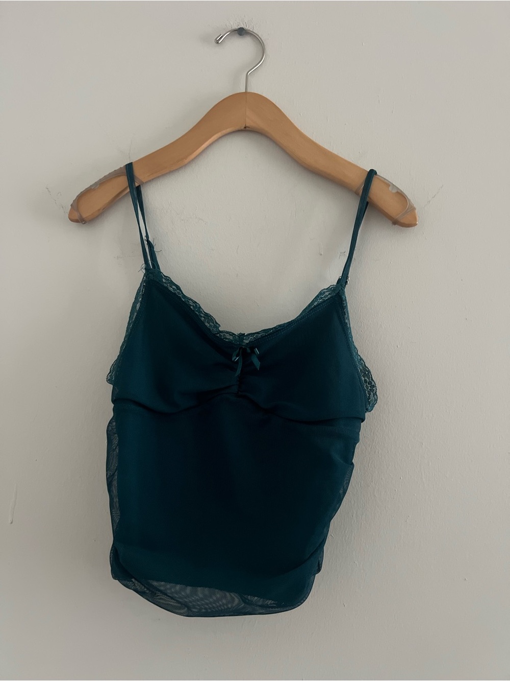Teal Lace Trim Tank Top